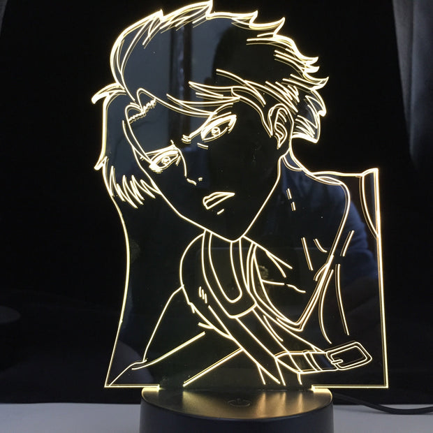 Attack on Titan Levi Ackerman Acrylic 3d Lamp for Home Room Decor Light Child Gift Levi Ackerman LED Night Light Anime