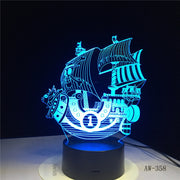 Sailing Boat 3D Night Light Home Bedroom Table Decoration for Children's Festival Birthday Gifts 7 Color Changes LED Lamp
