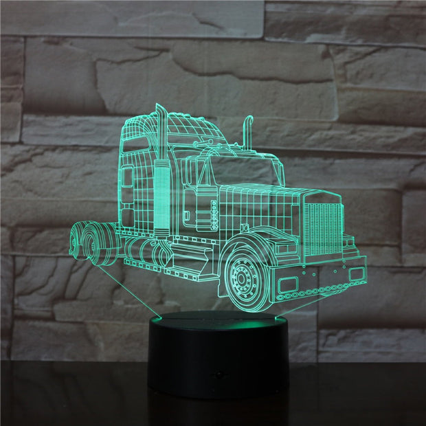 The Truck Head 3D Lamp Battery Operated Modern Multi-colors with Remote Led Night Light Lamp Unique Decorative for Dropshipping