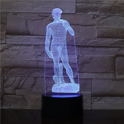 Michelangelo David 3D LED Night Light Sculpture Figure Touch Sensor RGB Decorative Lamp Child Kid David Sculpture Desk lamp