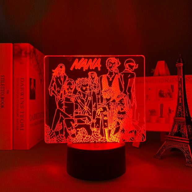 Manga Nana Group 3D LED Lamp Anime Figure Bedroom Desk Decoration Small Night Light for Children's Festival Birthday Gifts Neon Lights With Remote