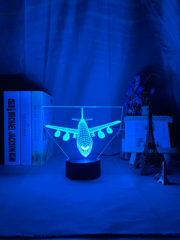 Acrylic 3d Illusion Led Night Light Airplane Model Nightlight Gift for Kids Child Bedroom Decoration Colorful 3d Lamp Bedside
