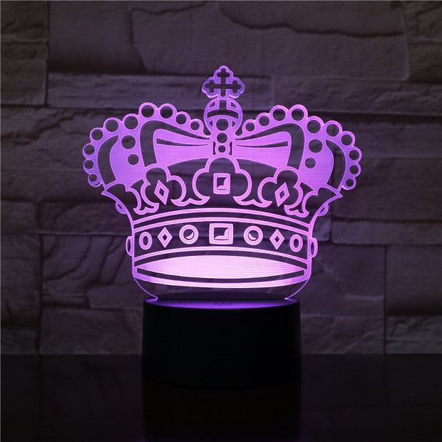 Crown Hat 3D LED Night Lamp Romantic Bedroom Table Lamp Valentines Gifts for Lovers Couples Kids Sleeping Light 3D-2006