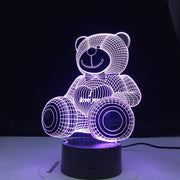 Hot Selling Loving Bear 3d Lamp Colorful Gradual Nightlight Led Touch Gift 3d Vision Table Lamps For Living Room Desk Lamp