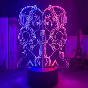 Anime 3d Lamp Rem and Ram From Re Zero Starting Life In Another World Nightlight for Bedroom Decor Birthday Gift Led Night Light