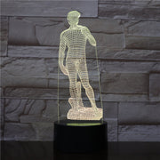 Michelangelo David 3D LED Night Light Sculpture Figure Touch Sensor RGB Decorative Lamp Child Kid David Sculpture Desk lamp