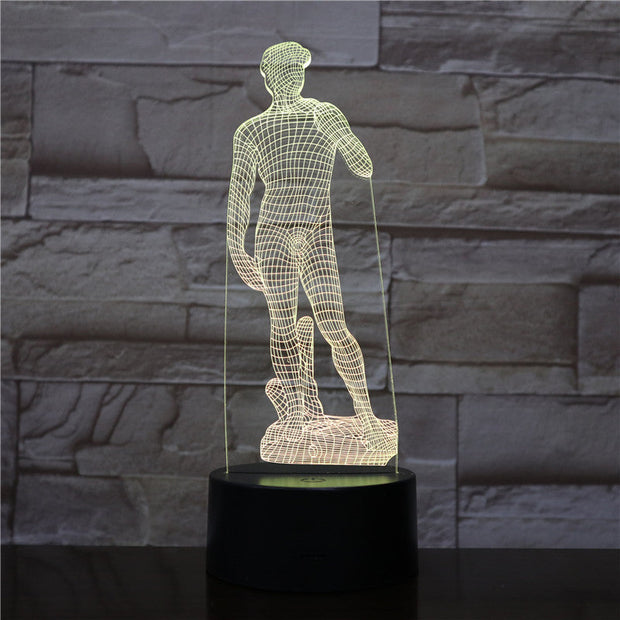 Michelangelo David 3D LED Night Light Sculpture Figure Touch Sensor RGB Decorative Lamp Child Kid David Sculpture Desk lamp