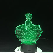 Dancing Girl Usb 3D Led Table Lamp Bedside Night Light Shape 7 Color Change Home Decoration Bedroom Sleep Lighting Gifts 1809