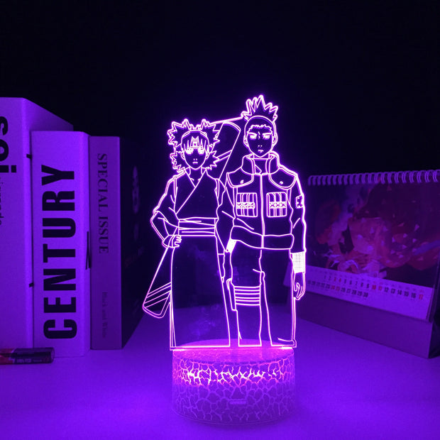 Anime Figure Temari Shikamaru 3D LED Night Light Home Bedroom Table Decoration Night Light for Children's Festival Birthday Gifts 7 Color Changes With Remote Neon Lamp