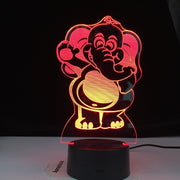 Drop Shipping Cartoon Elephant 3D Night Light LED 7 Color USB Illusion Gradient Xmas Birthday Gifts Toy Table Desk Lamp Kids