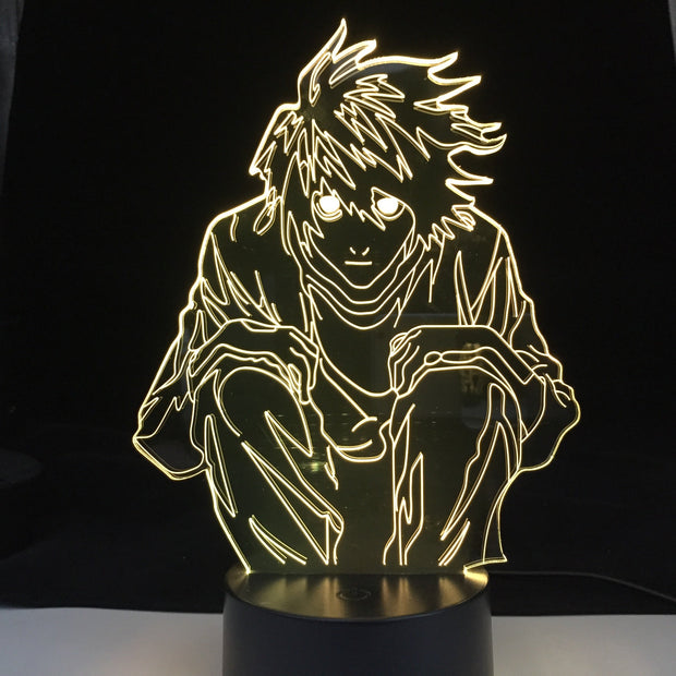 Manga Death Note L Anime  Figure Small Night Light Home Bedroom Table Decoration Children's Festival Birthday gifts USB Link Charging 3D lamp