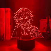 Kimetsu No Yaiba Giyu Tomioka  Anime Figure LED Lamp Home Bedroom Desk Decoration Small Night Light for Kids 7 Colors 3D Light