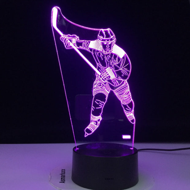 Ice Hockey Theme 3D Lamp LED Night light 7 Colors Change Touch Mood Lamp Birthday Present Table Lamp Home Decor Dropshippping