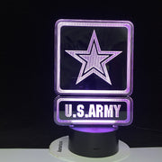The U.S. Army Novel 3D LED Lamp Battery Operated Colorful with Remote Visual Light Effect Led Night Light Lamp Decorative 3243