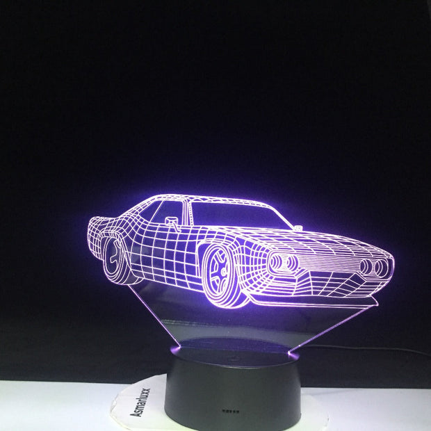 3D LED Car Shape Night Lights Colors Changing Visual Vehicle Luminaria Table Lamp Sleeping Lighting Home Decor Dropship Gift1461