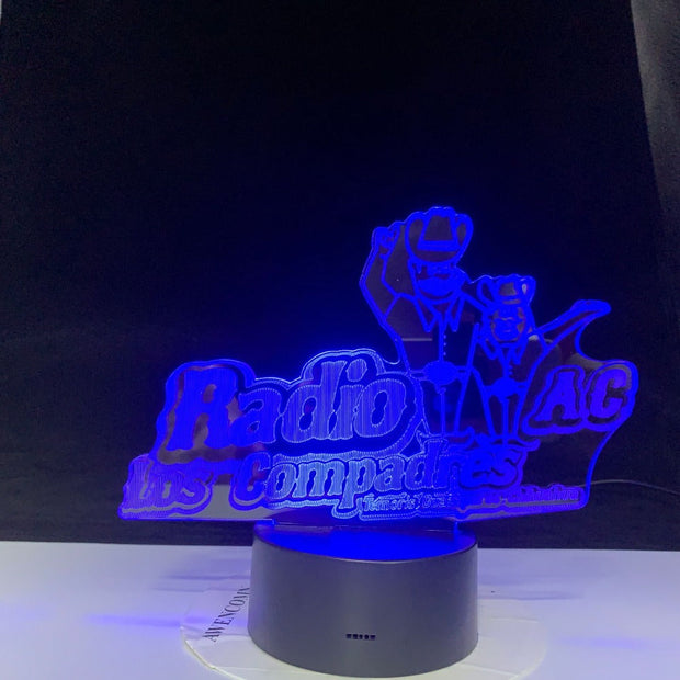 Radio AC Los Compadres 3d lamp Patty Table Lamp Acrylic Creative Decorations Bedroom Sleeping LED Nightlight Gift Dropshipping
