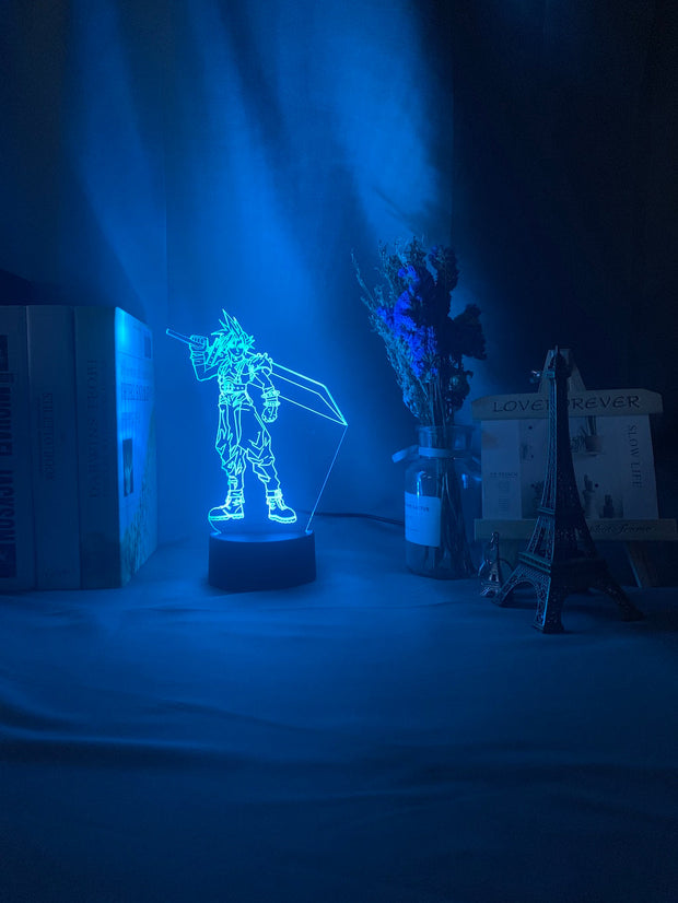 3D Led Night Light Cloud Strife Figure Colorful Nightlight for Kids Bedroom Decor Light USB Table Lamp Game Final Fantasy Gift