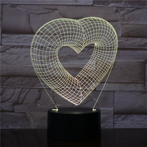 Hearts Remote Touch Control 7/16 Colors Change 3D LED Night Light Sleep Bedroom Decor Lamp Man Boys Lovers Dropship Gift 2047