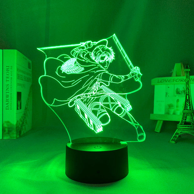 Anime Attack on Titan Levi Ackerman Led Night Light Lamp for Bedroom Decoration Kids Gift Attack on Titan Table 3d Lamp AOT Levi