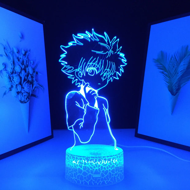 Hunter X Hunter Killua Anime Zoldyck 3D LED Neon LampHome Room Desk Decoration Lamp for Kids Children Birthday Gifts USB Charging