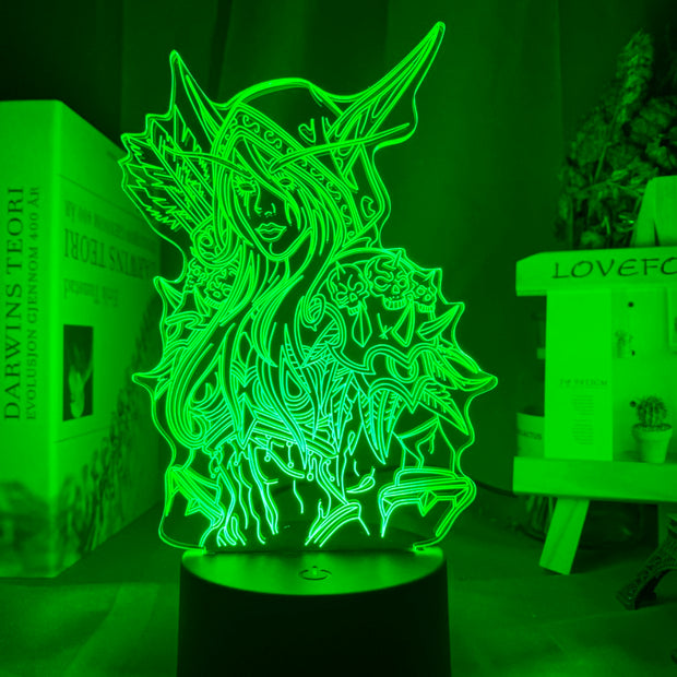 World of Warcraft Sylvanas Windrunner 3d Led Night Light for Kids room The Dark Lady Nightlight The Banshee Queen Table Lamp WOW