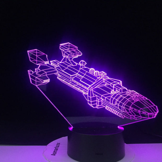 3D led Spaceship Space Fighter 7 Colorful Gradients LED Acrylic Plate Desk Lamp Bedroom Decoration Night Light Dropshipping