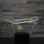 Skateboarding 3D LED Night Lamp Romantic Bedroom Table Lamp Valentines Gifts for Lovers Couples Kids Sleeping Light 3D-2195