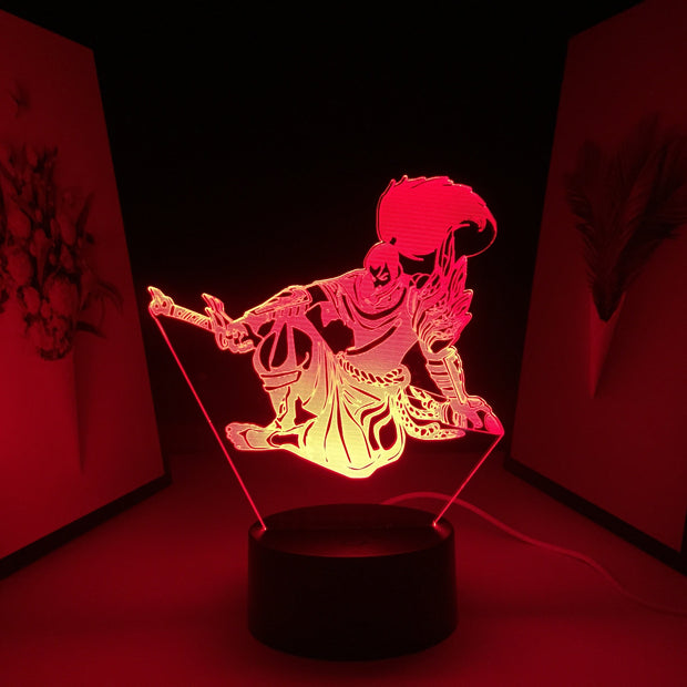 3D LED Night Light Game League of Legends Figure Yasuo Home Bedroom Table Decoration for Children's Festival Birthday Gifts Acrylic Lamp 7 Color Changes With Remote