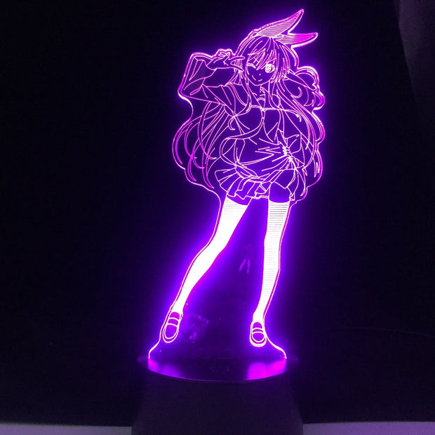 Cute Japanese Waifu 3D Night light Anime Lamp Yumeko Jabami From Kakegurui Compulsive Gambler Decor USB Nightlight Dropshipping