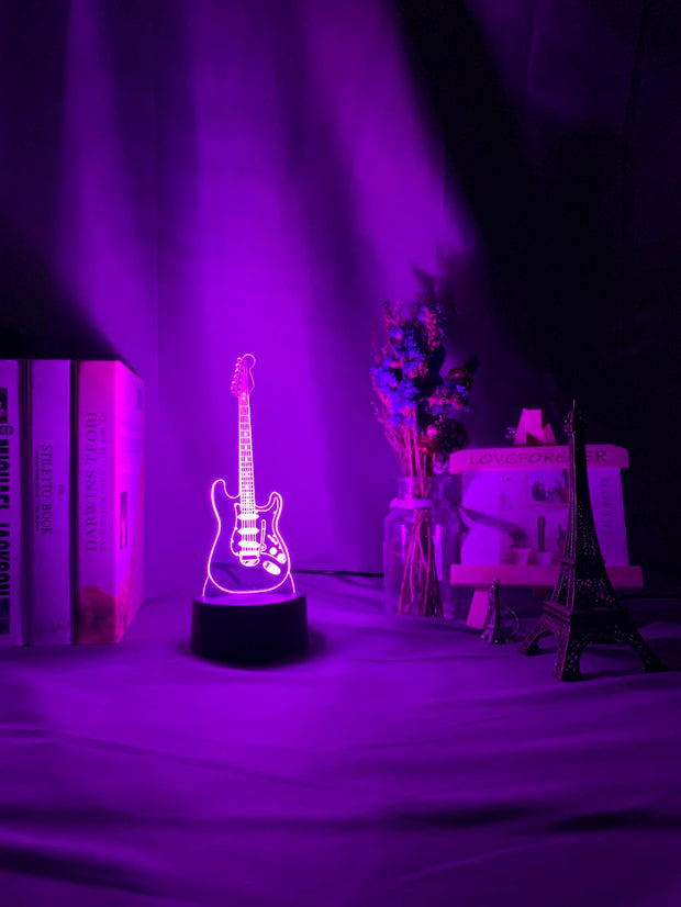 Musical Instrument Baby Night Light Led 7 Colors Changing Bedroom Decor Light Guitar Gift for Kids Girls Table Usb 3d Lamp Bass