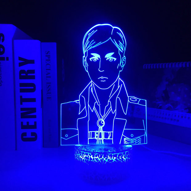 Attack on Titan Erwin Smith 3D Lamp Home Bedroom Table Decoration Small Night Light for Kids Multiple Color Changes With Remote Control