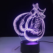 Boxing Gloves 3D-4144 Lamp Touch Remote Control 3D Visual Nightlight 3AA Batterie Powerbank USB LED Light Best Type