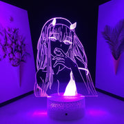 Zero Two Figure Anime 3D Nightlight Child Bedroom Decor Light Manga Kids Gift Night Light Girls Manga Table Lamp