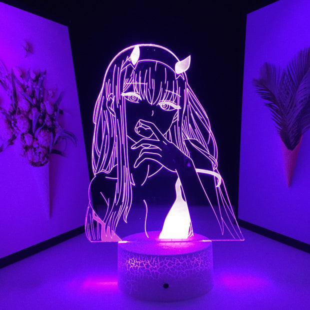 Zero Two Figure Anime 3D Nightlight Child Bedroom Decor Light Manga Kids Gift Night Light Girls Manga Table Lamp