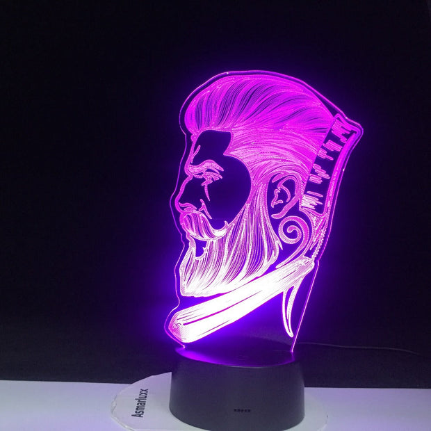 Barber Shop Business LED Night Light Beauty Salon Hairdresser Store Sign Creative Night Lamp 3D Optical illusion Table Light4268