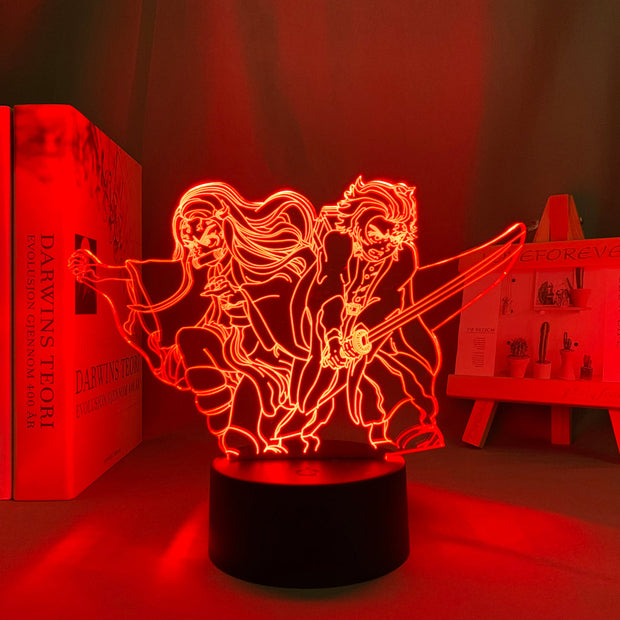 Kimetsu No Yaiba Tanjiro X Nezuko 3D LED Night Lamp Home Decor Children's Festival Birthday gifts USB link Charging Neon Lights