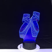 Ballet Shoes Shape 3D LED Night Lights Colorful Led USB Table Lamp Girl Bedside Decor Creative Lighting Gift Dropshipping 1827