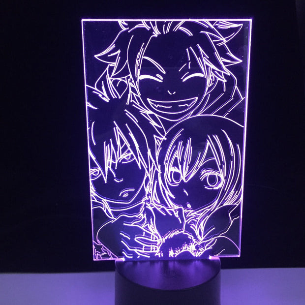 Natsu Dragneel and Erza Scarlet Touch Sensor Nightlight for Kids Bedroom Decor Desk 3d Lamp LED Night Light Anime Fairy Tail