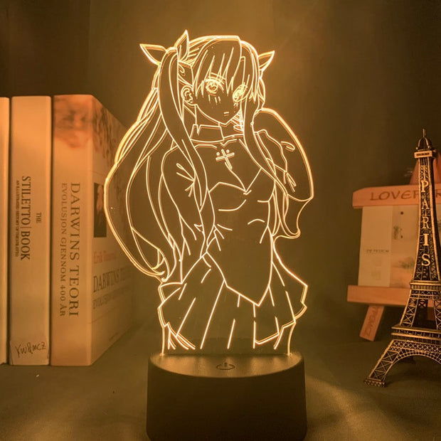 3d Lamp Anime Fate Stay Night Rin Tohsaka Night Light for Kids Room Decor Birthday Gift Manga Fate Stay Night Lamp Rin Tohsaka