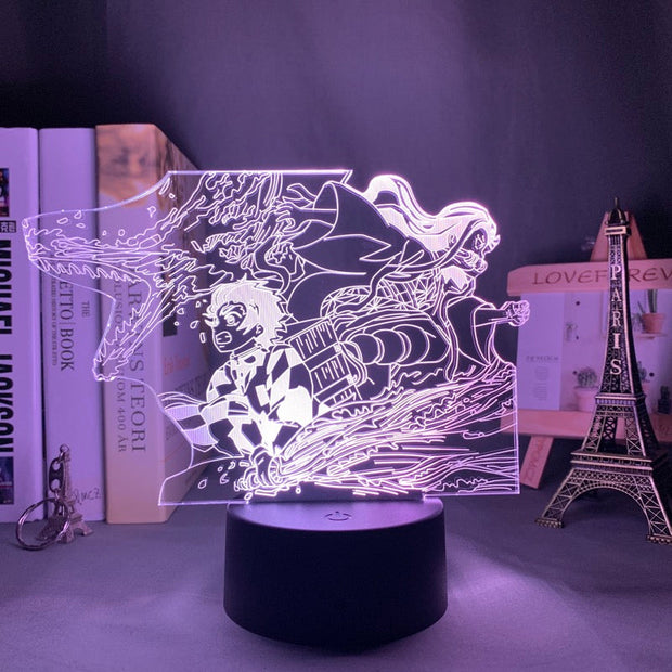 Anime Figure 3D Night light  Kimetsu No Yaiba Tanjiro X Nezuko Multiple Color Changes With Remote Control Children's Festival Birthday gifts