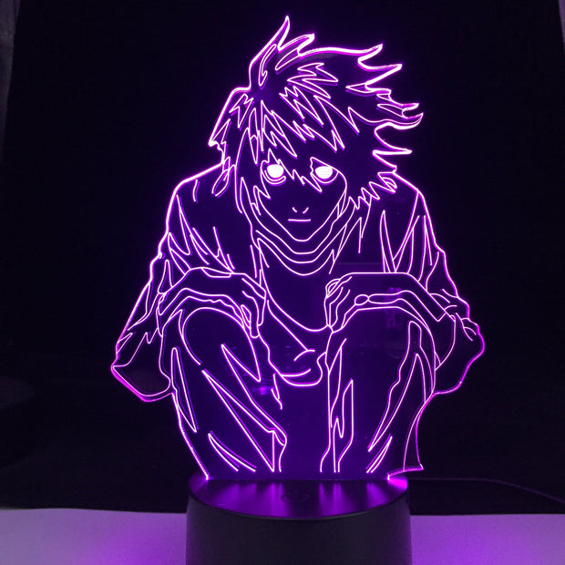 Manga Death Note L Anime  Figure Small Night Light Home Bedroom Table Decoration Children's Festival Birthday gifts USB Link Charging 3D lamp