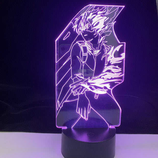 Anime My Hero Academia Shoto Todoroki for Bedroom Acrylic 3D Lamp Decor Nightlight Kids Fans Birthday Gift Manga Led Night Light