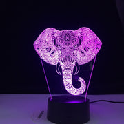 3D Touch Elephant Night Light Colorful Changing LED Table Lamp Gift Living Room Bar Decor Lights