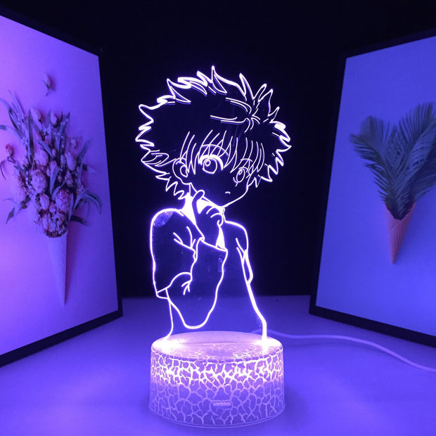 Hunter X Hunter Killua Anime Zoldyck 3D LED Neon LampHome Room Desk Decoration Lamp for Kids Children Birthday Gifts USB Charging