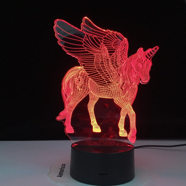Unicorn Shaped Table Desk Lamp Xmas Home Decoration Lovely Gifts For Kids Love 3W Remote Or Touch Control 3D LED Night Light