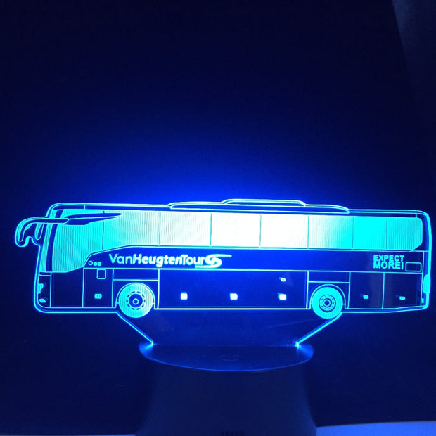 Multicolors Change Novelty 3D Travel Bus Lamp Touch Remote USB Night Light Atmosphere Lighting Lampara Boys Gifts Bedroom Decor