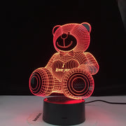 Hot Selling Loving Bear 3d Lamp Colorful Gradual Nightlight Led Touch Gift 3d Vision Table Lamps For Living Room Desk Lamp