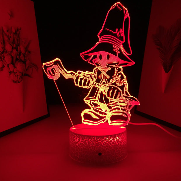 3D LED Final Fantasy Vivi Ornitier Figure  Night Light Home Bedroom Table Decoration Night Light for Children's Festival Birthday Gifts 7 Color Changes With Remote Neon Lamp