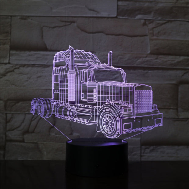 The Truck Head 3D Lamp Battery Operated Modern Multi-colors with Remote Led Night Light Lamp Unique Decorative for Dropshipping