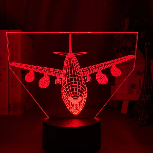 Acrylic 3d Illusion Led Night Light Airplane Model Nightlight Gift for Kids Child Bedroom Decoration Colorful 3d Lamp Bedside